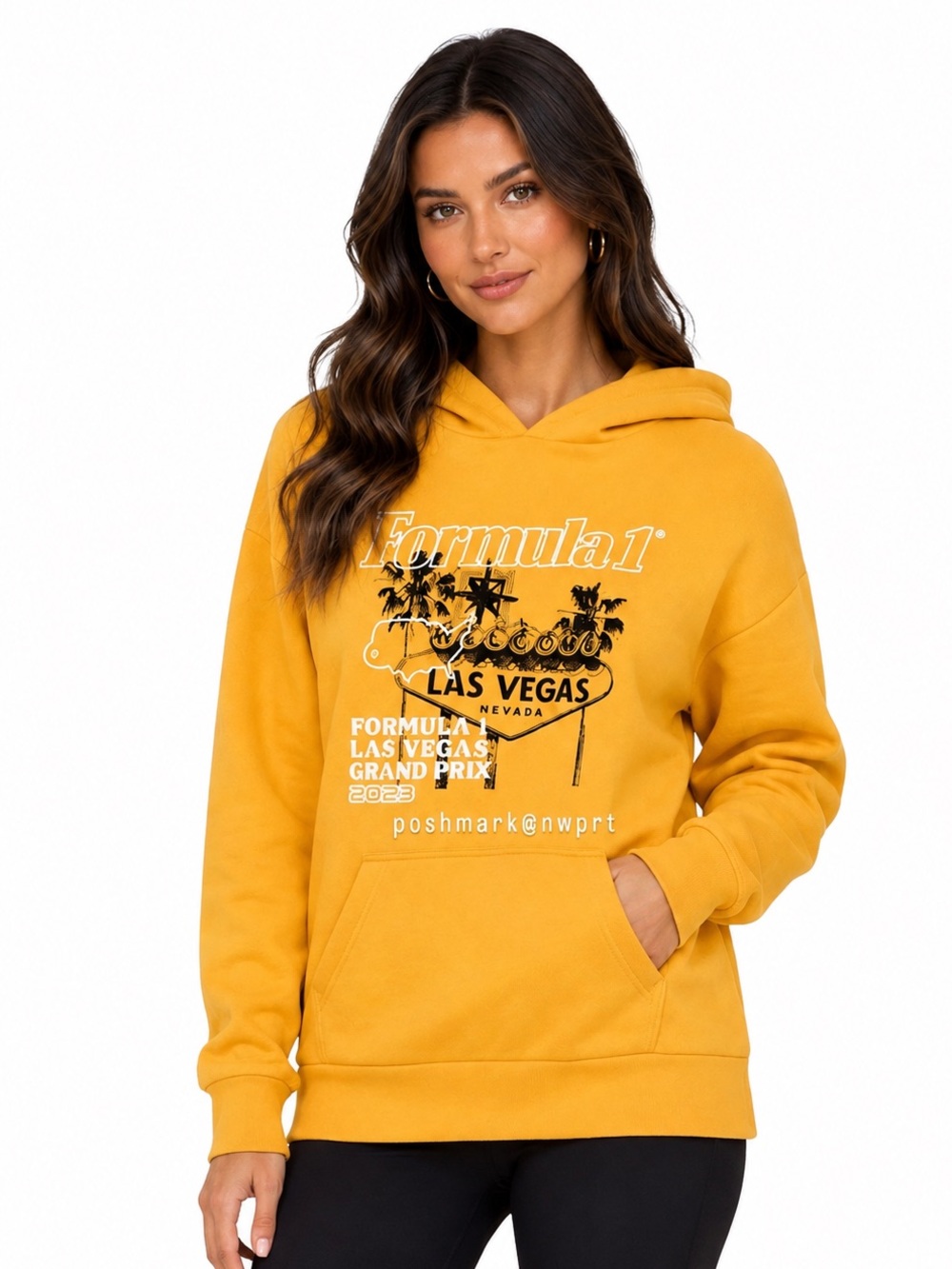 NWT ✨ PACSUN F1 Las Vegas Grand Prix 2023 Hoodie Sweatshirt Yellow Black S Small